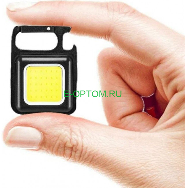 Фонарь COB карманный с карабином и магнитом мини