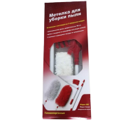 Метелка для уборки пыли. Набор из 5 предметов: телескопическая ручка до 100 см, щетка с насадкой из микрофибры для уборки жалюзи, 2 сменные стирающиеся насадки из микроволокна