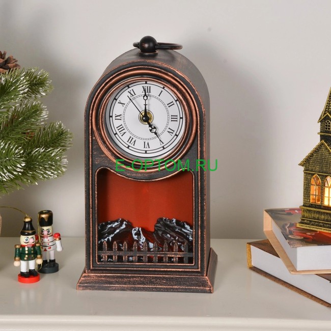 Новогодние часы с камином