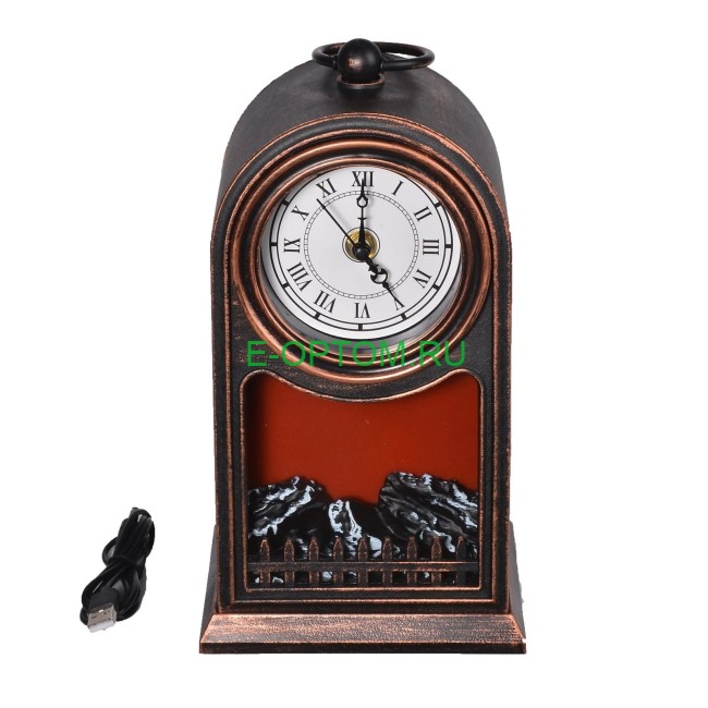 Новогодние часы с камином