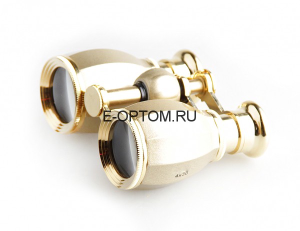 Театральный бинокль 4х30 золотой