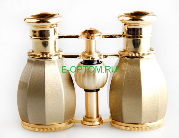Театральный бинокль 4х30 золотой