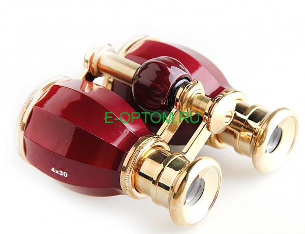 Театральный бинокль 4х30 красный