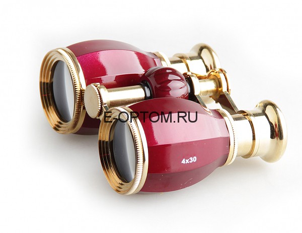 Театральный бинокль 4х30 красный