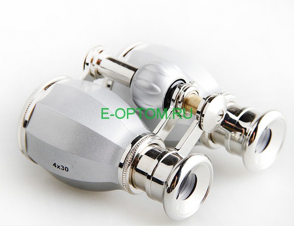 Театральный бинокль 4х30 сребряный