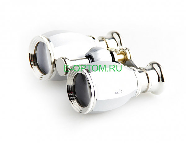 Театральный бинокль 4х30 сребряный
