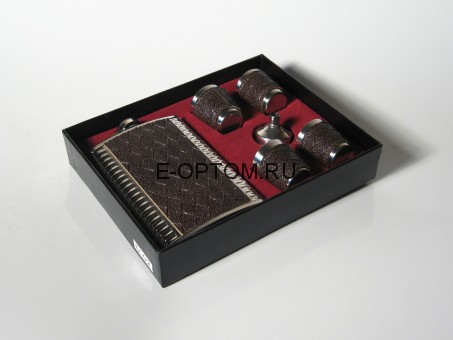 Подарочный набор с флягой и рюмками PSN-043 Подарочный набор с флягой и рюмками PSN-043