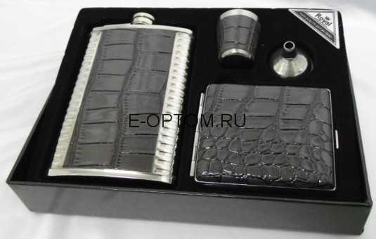 Фляжка в наборе Royal портсигар