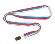 Шнурок для телефона на руку/бейджа с российским триколором