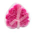 Мыльные розовые розы в коробке в форме сердца 12 штук