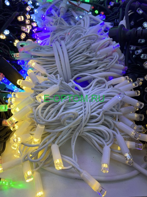 Гирлянда уличная 10м белый/черный провод