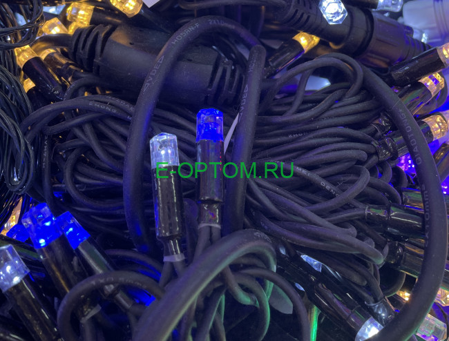 Гирлянда уличная 10м белый/черный провод