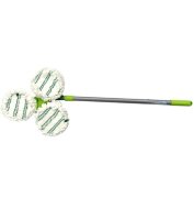 Швабра Микрофибра тройная для труднодоступых мест, насадки на липучке, телескопическая ручка