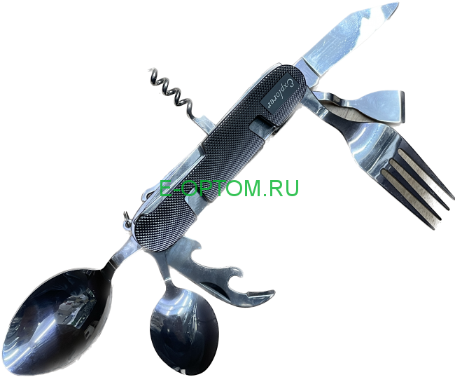 Мультитул складной нож штопор открывашка вилка ложка