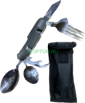 Мультитул складной нож штопор открывашка вилка ложка