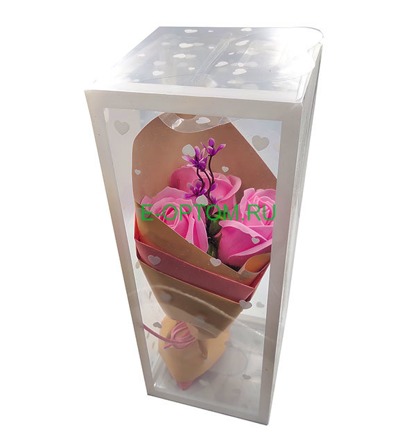 Букет из искусственных цветов  «Розовые» в подарочной коробке
