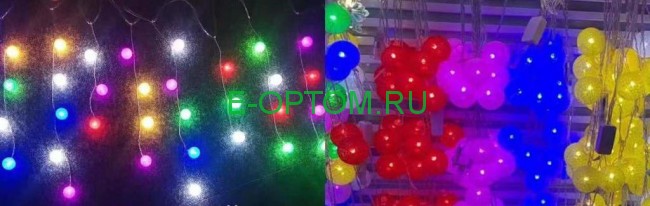 Гирлянда штора "Шарики" 3м х 60см