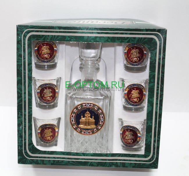 Подарочный набор с графином "Храмы Москвы"