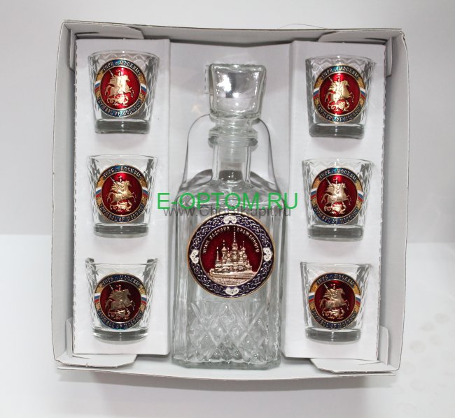 Подарочный набор с графином "Храмы Москвы"