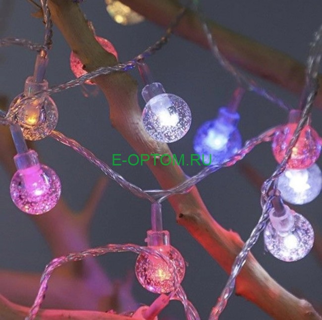 Гирлянда штора "новогодние фонарики" 3м х 70 (50 и 30)см