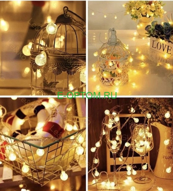 Гирлянда штора "новогодние фонарики" 3м х 70 (50 и 30)см