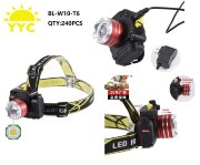 Светодиодный налобный фонарик YYC-BL-W10-T6 Светодиодный налобный фонарик YYC-BL-W10-T6