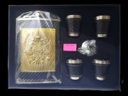 Фляжка в наборе с гербом России DJH-1568