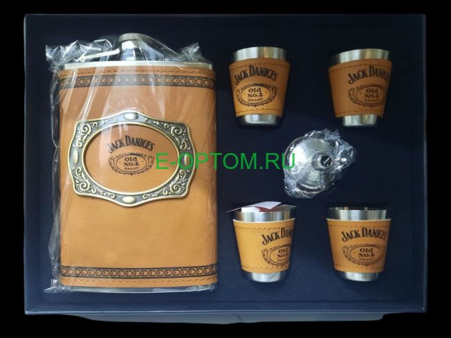 Фляжка в наборе Jack Daniels (коричневый) DJH-1195