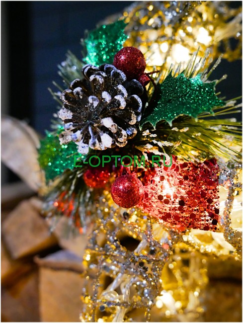 Украшение новогоднее "Новогодний светящийся светодиодный олень" (Золотой)