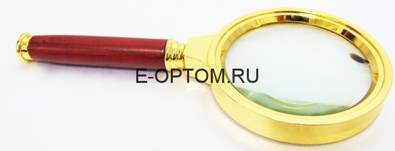 Лупа с деревянной ручкой с  5-ти  кратным увеличением d=80mm