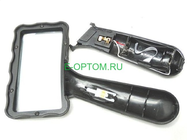 Лупа с подсветкой (прямоугольная с желтой кнопкой) 2х 95х45 мм Лупа с подсветкой (прямоугольная с желтой кнопкой) 2х 95х45 мм