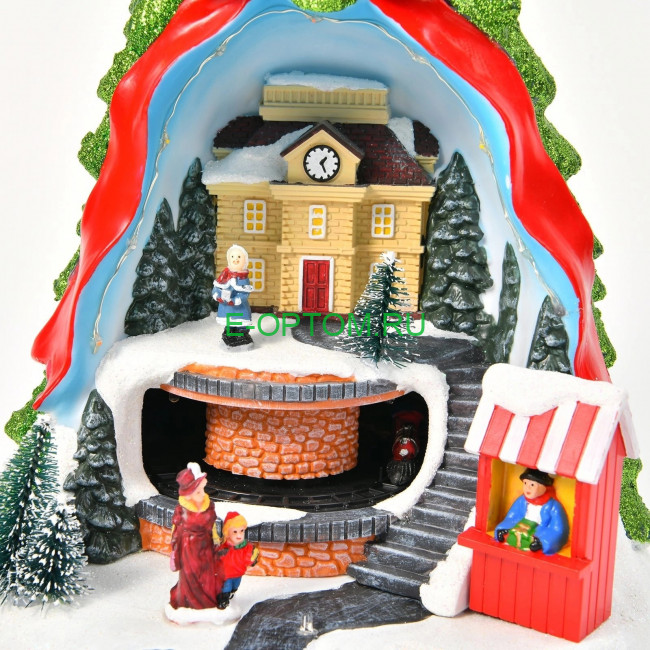 Ёлка с движущимся поездом