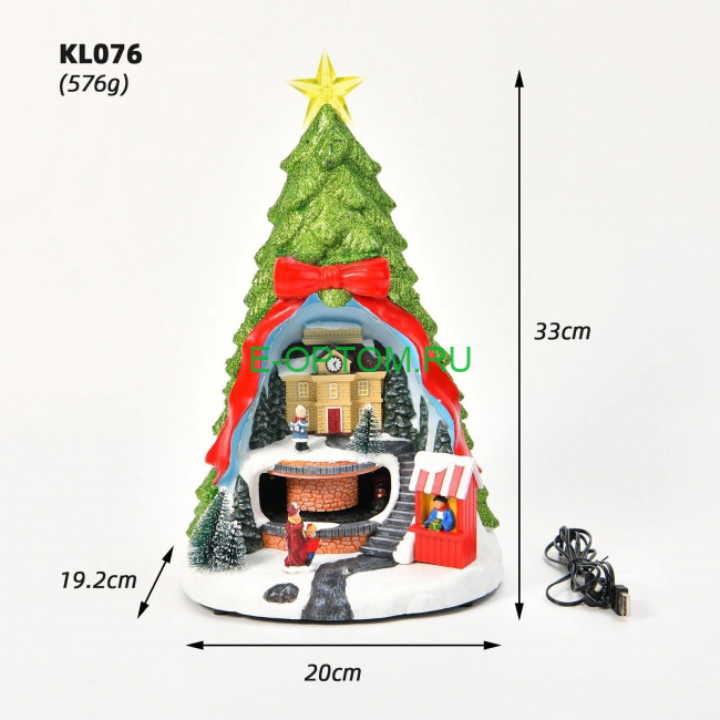 Ёлка с движущимся поездом