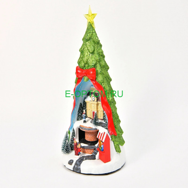 Ёлка с движущимся поездом