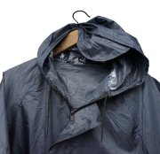 Плащ-дождевик синий на молнии и кнопках, с карманами, рукава на резинке, размер XL