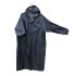 Плащ-дождевик синий на молнии и кнопках, с карманами, рукава на резинке, размер XL