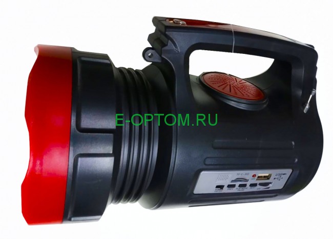 Многофункциональный аккумуляторный фонарь 1902 с подзарядкой от выносных солнечных батарей радио слот для карт