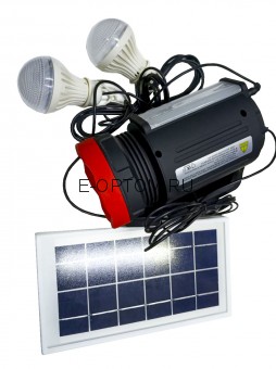 Многофункциональный аккумуляторный фонарь 1902 с подзарядкой от выносных солнечных батарей радио слот для карт