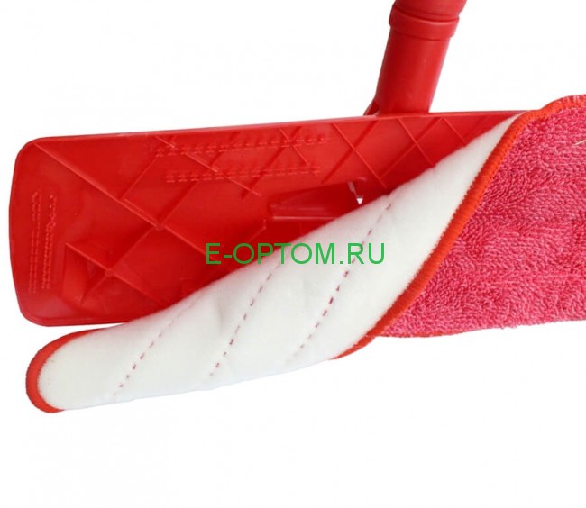 Швабра спрей с распылителем, насадка на липучке  микрофибра, 130х40 см