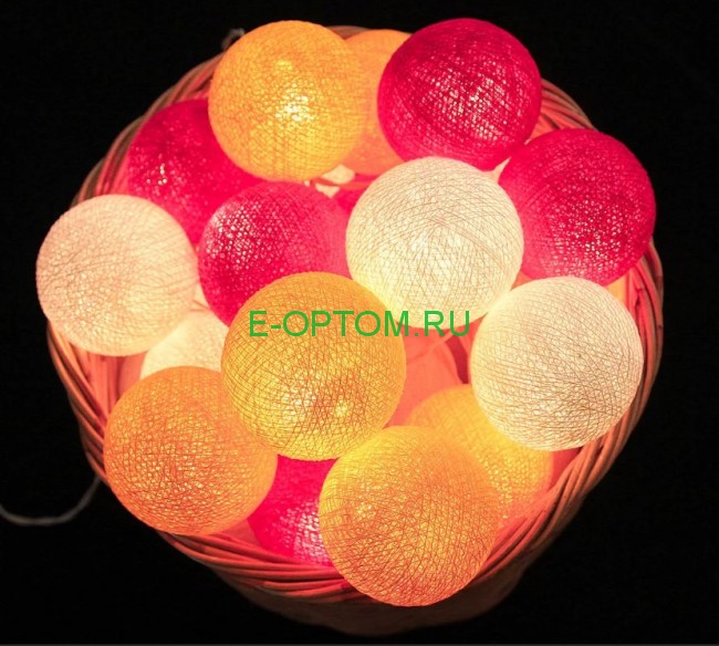 Гирлянда светодиодная «тайские хлопковые шарики»