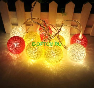 Гирлянда светодиодная «тайские хлопковые шарики»