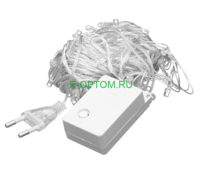 Гирлянда светодиодная холодного белого цвета, прозрачный провод Гирлянда светодиодная холодного белого цвета, прозрачный провод