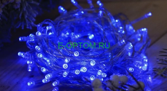 Гирлянда светодиодная синего цвета, прозрачный провод. Гирлянда светодиодная синего цвета, прозрачный провод.