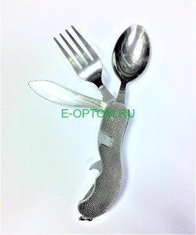 Складой туристический набор нож, вилка, ложка